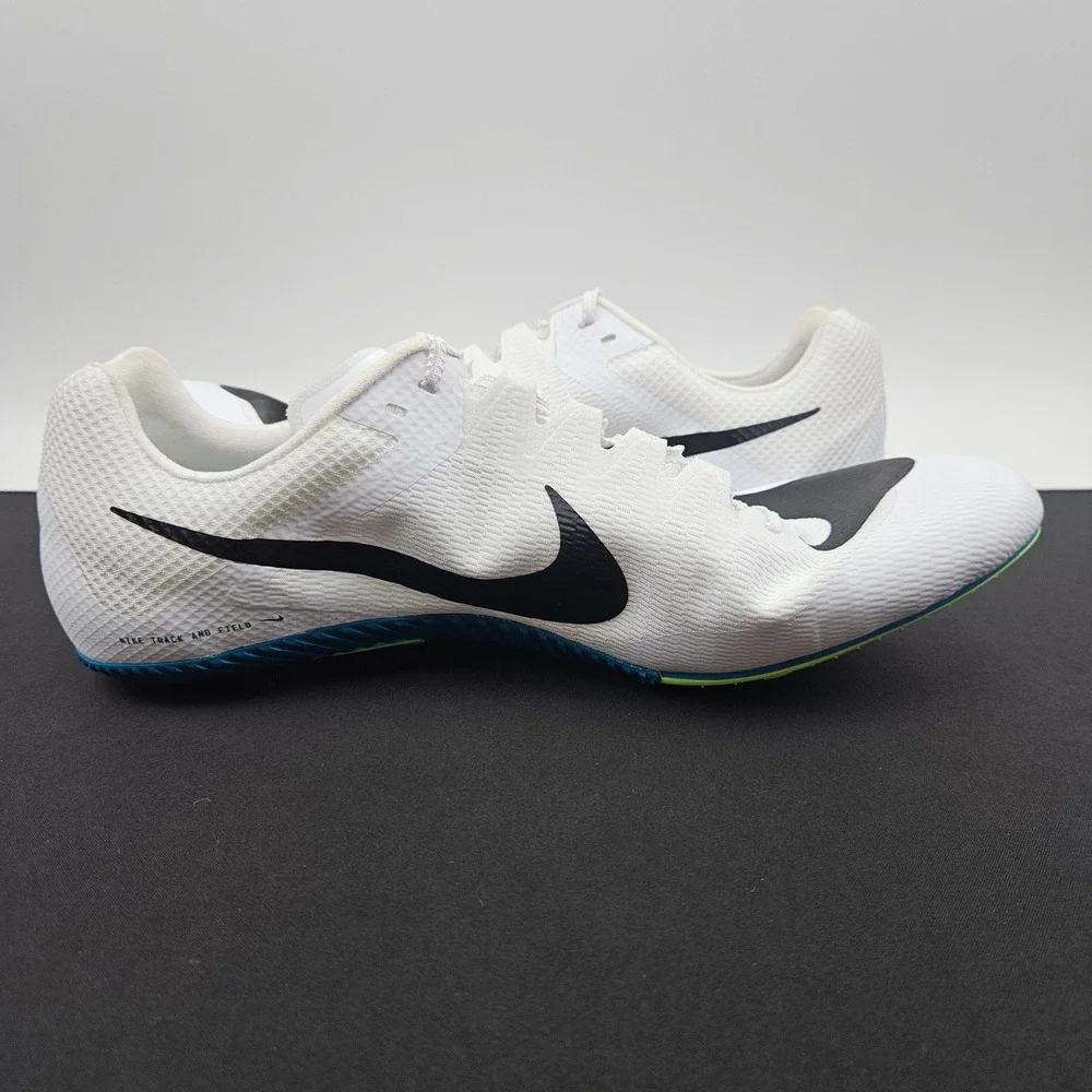 Nike Zoom Rival Sprint Mens Size 14 White‎ Black Track Field Spikes FZ9663-102